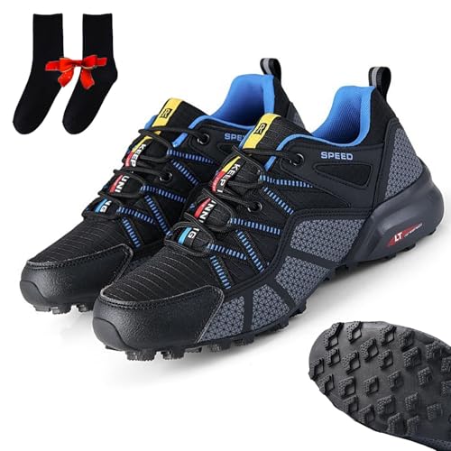 Qosigote Keep Running Speed 3, Orthopädischer Lauf- & Wanderschuh, Ortho Trekking Schuhe Herren, Wanderschuhe Outdoor Und Sport Atmungsaktive Netzschuhe, Wasserfest Und rutschfest (Blau,40) von Qosigote