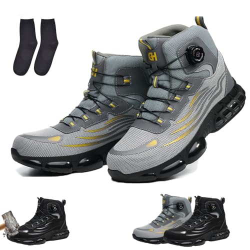 Qosigote Odin-S3 Pro: Maximaler Schutz, Komfort & Ausdauer In Jedem Einsatz, Werkstein S3 Pro, Clickrs Arbeitsschuhe, Sicherheitsschuhe Herren, Stahlkappe, Rutschfest Und Stoßdämpfend (Grau,39) von Qosigote