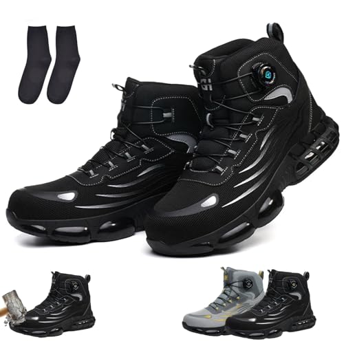 Qosigote Odin-S3 Pro: Maximaler Schutz, Komfort & Ausdauer In Jedem Einsatz, Werkstein S3 Pro, Clickrs Arbeitsschuhe, Sicherheitsschuhe Herren, Stahlkappe, Rutschfest Und Stoßdämpfend (Schwarz,41) von Qosigote