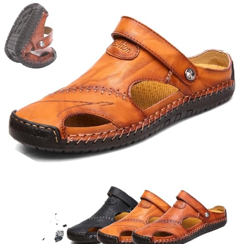 Qosigote Podoback Sandalen, Pantoletten Herren, Clogs Herren, OrthopäDische, Atmungsaktiv & Frisch, Langlebige QualitäT, Eine Sandale Sommer FüR Alle FäLle (gelbbraun,40) von Qosigote