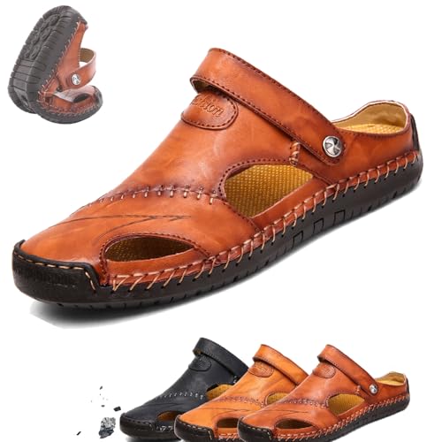Qosigote Podoback Sandalen, Pantoletten Herren, Clogs Herren, OrthopäDische, Atmungsaktiv & Frisch, Langlebige QualitäT, Eine Sandale Sommer FüR Alle FäLle (rotbraun,38) von Qosigote