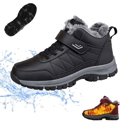Qosigote Warm Comfort Boots, Ergonomic Winter Boots With Arch Support, Non-Slip Winter Boot Women Men Waterproof Lined Winter Shoes Boots, Warm Gefütterte (40,Schwarz A) von Qosigote