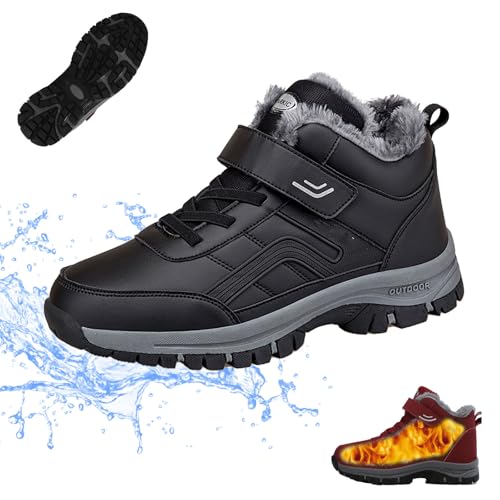 Qosigote Warm Comfort Boots, Ergonomic Winter Boots With Arch Support, Non-Slip Winter Boot Women Men Waterproof Lined Winter Shoes Boots, Warm Gefütterte (47,Schwarz B) von Qosigote