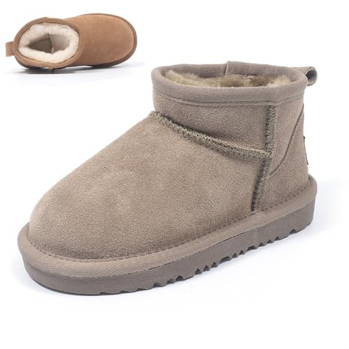 Qosigote Wolkis 2.0 Aurora Hikari - Mini-Stiefel für Frauen Warme Winterstiefel, Classic Suede Snow Boots Winter Boots with Non-Slip Coating for Outdoor Use (Khaki,37) von Qosigote
