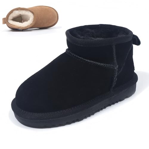 Qosigote Wolkis 2.0 Aurora Hikari - Mini-Stiefel für Frauen Warme Winterstiefel, Classic Suede Snow Boots Winter Boots with Non-Slip Coating for Outdoor Use (Schwarz,40) von Qosigote