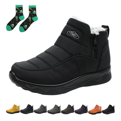 Qosigote Women’S Insulated Snow Boots, Fur Lined Winter Boots For Women Waterproof, Non-Slip, Comfortable Warm Winter Shoes (black,43) von Qosigote