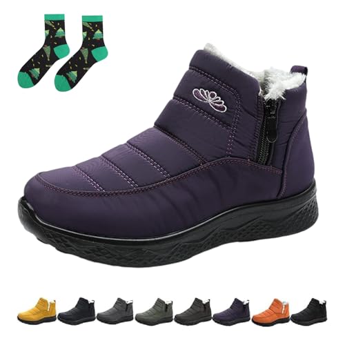 Qosigote Women’S Insulated Snow Boots, Fur Lined Winter Boots For Women Waterproof, Non-Slip, Comfortable Warm Winter Shoes (purple,43) von Qosigote