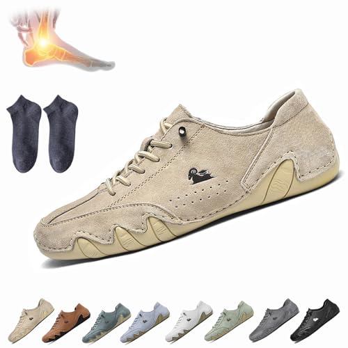 Alpaca Barfuss Schuhe,Barfuss Schuhe Leder,Ldeck Orthopädische Barfußschuh Fußgewölbeunterstützung,Wasserdichte Atmungsaktive (Khaki, Erwachsene, Herren, 43, Numerisch, EU Schuhgrößensystem, Breit) Alpaca Barfuss Schuhe,Barfuss Schuhe Leder,Ldeck Orthopädische Barfußschuh Fußgewölbeunterstützung,Wasserdichte Atmungsaktive (Khaki, Erwachsene, Herren, 43, Numerisch, EU Schuhgrößensystem, Breit) von Qosneoun