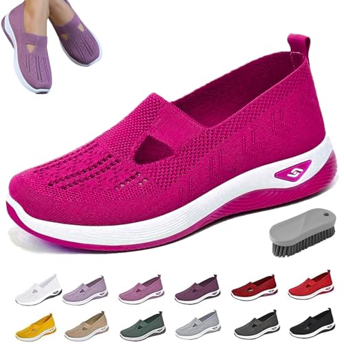 Annelie - Der Sommerschuh Damen, Orthopädische Lauflernschuhe für Damen Leichtigkeit Bequem Und rutschfeste (Rosarot, Erwachsene, Damen, 39, Numerisch, EU Schuhgrößensystem, Breit) von Qosneoun