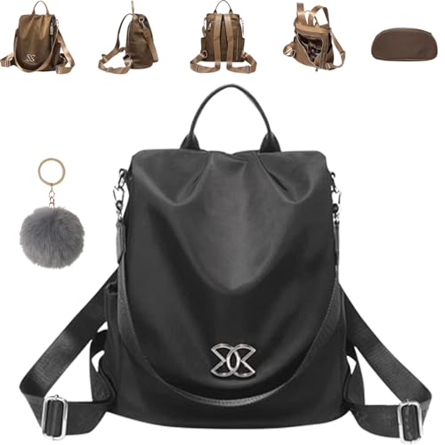 Anti-Theft Multi-purpose Large Capacity Oxford Cloth Lightweight Shoulder Bag, Umhängetasche Mehrzweck-Tasche (Black) von Qosneoun