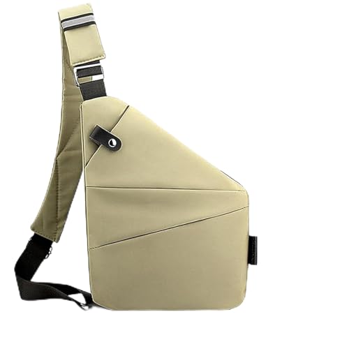 Anti Diebstahl Tasche, Tasche Diebstahlsicher, Diebstahlsichere Reisetasche, Diebstahlsichere Tasche, Anti Diebstahl Umhängetasche (Khaki, linke Schulter) von Qosneoun