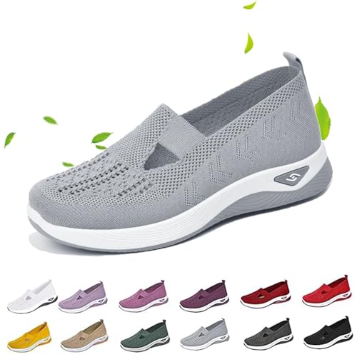 Qosneoun Annelie - Der Sommerschuh Damen, Orthopädische Lauflernschuhe für Damen Leichtigkeit Bequem Und rutschfeste (Grau, Erwachsene, Damen, 39, Numerisch, EU Schuhgrößensystem, Breit) von Qosneoun