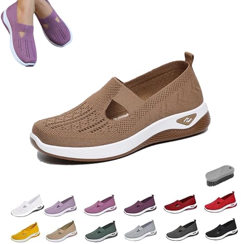 Qosneoun Annelie - Der Sommerschuh Damen, Orthopädische Lauflernschuhe für Damen Leichtigkeit Bequem Und rutschfeste (Kaffee, Erwachsene, Damen, 38, Numerisch, EU Schuhgrößensystem, Breit) von Qosneoun