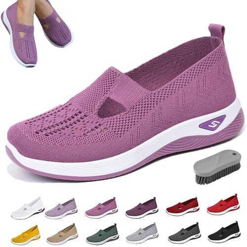 Qosneoun Annelie - Der Sommerschuh Damen, Orthopädische Lauflernschuhe für Damen Leichtigkeit Bequem Und rutschfeste (Lila, Erwachsene, Damen, 43, Numerisch, EU Schuhgrößensystem, Breit) von Qosneoun