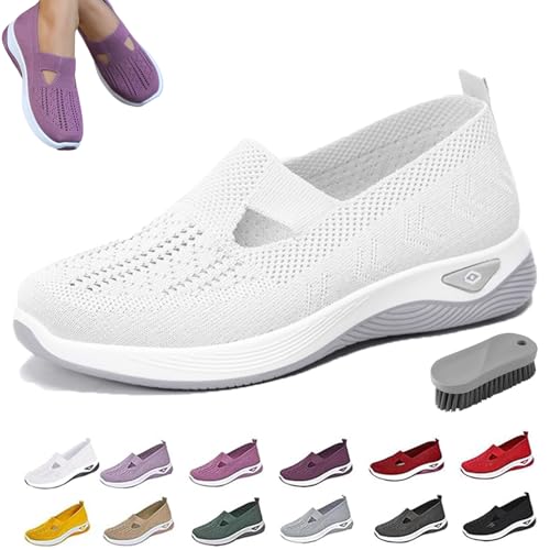 Qosneoun Annelie - Der Sommerschuh Damen, Orthopädische Lauflernschuhe für Damen Leichtigkeit Bequem Und rutschfeste (Weiß, Erwachsene, Damen, 38, Numerisch, EU Schuhgrößensystem, Breit) von Qosneoun
