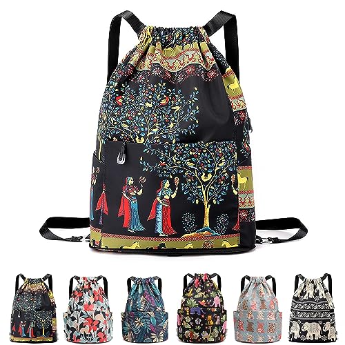 Qosneoun Drawstring Foldable Large Capacity Dry-Wet Separation Travel Sports Backpack, Foldable Capacity Drawstring Backpack (A) von Qosneoun