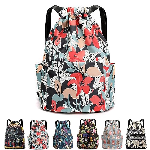 Qosneoun Drawstring Foldable Large Capacity Dry-Wet Separation Travel Sports Backpack, Foldable Capacity Drawstring Backpack (C) von Qosneoun