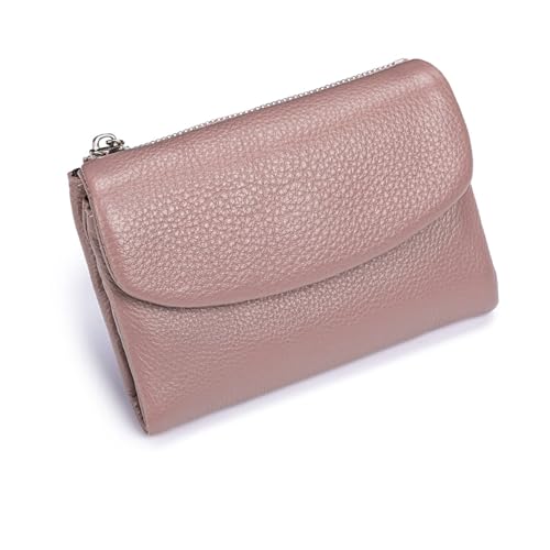 Qosneoun Joyfullygo Geldbörse Unisex Pebble Leder Geldbörse Ledergeldbörse mit Geldklammer für Münzen und Karten Kleine Kompakte Geldbörse, rose, Einheitsgröße, Klassisch von Qosneoun