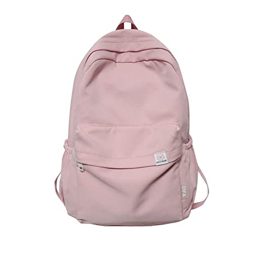 Qosneoun Sage Green Backpack for School, Aesthetic Backpacks Back to School Supplies for Teen Girls Large-capacity Casual Rucksack Bag (Pink) von Qosneoun