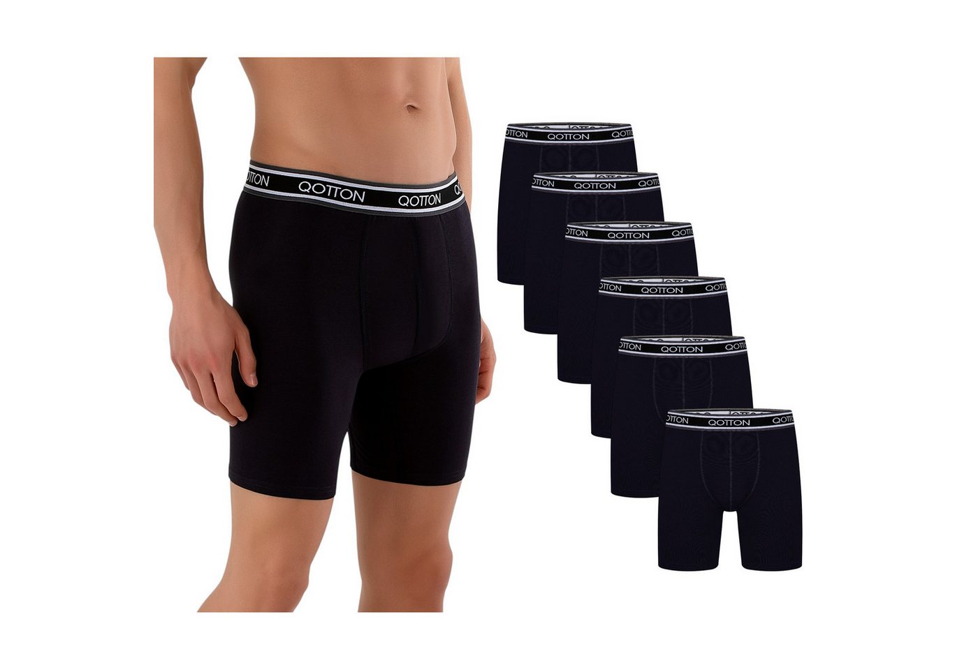 Qotton Boxershorts Langes Bein 6er Pack Baumwolle Boxershorts Unterwäsche Herren S-4XL Qotton Boxershorts Langes Bein 6er Pack Baumwolle Boxershorts Unterwäsche Herren S-4XL von Qotton