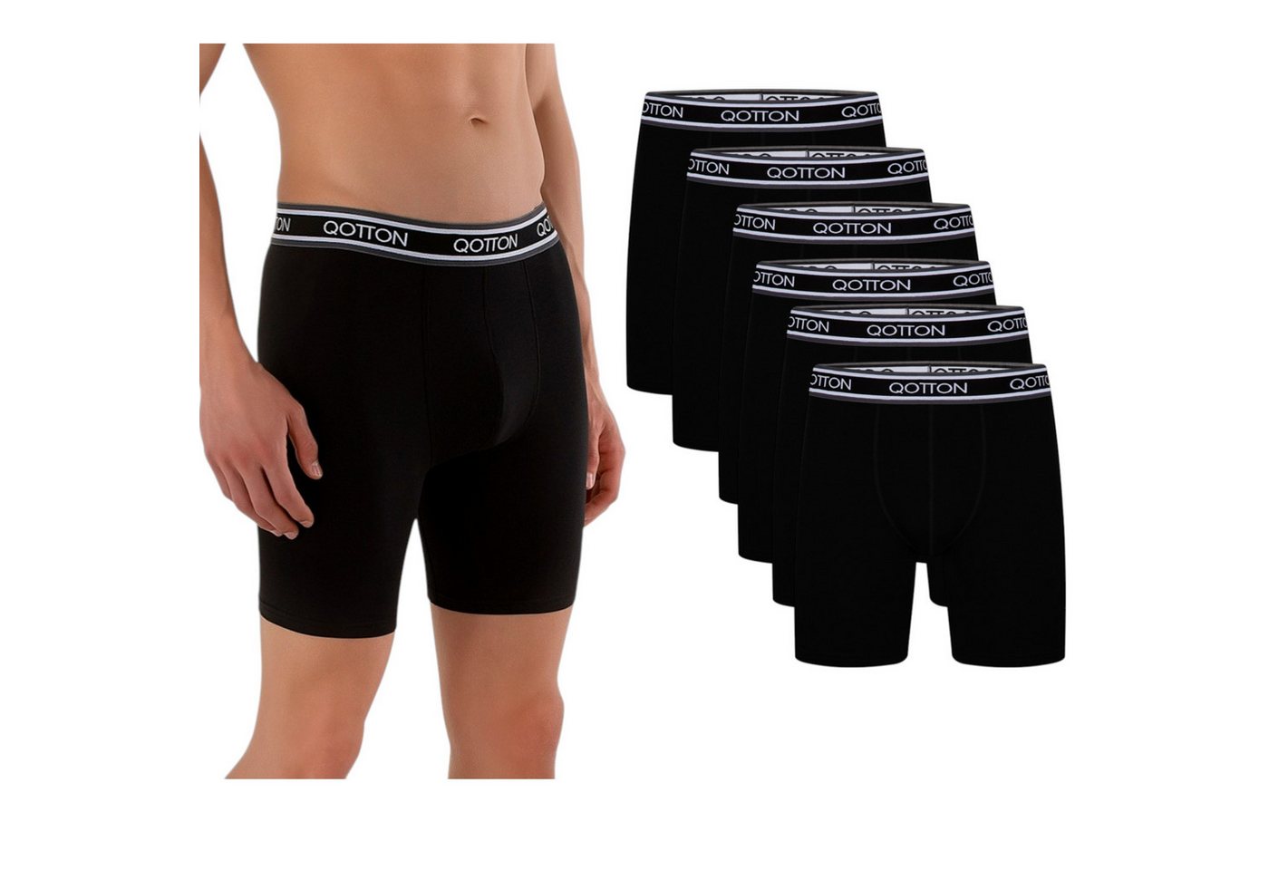 Qotton Boxershorts Langes Bein 6er Pack Baumwolle Boxershorts Unterwäsche Herren S-4XL Qotton Boxershorts Langes Bein 6er Pack Baumwolle Boxershorts Unterwäsche Herren S-4XL von Qotton