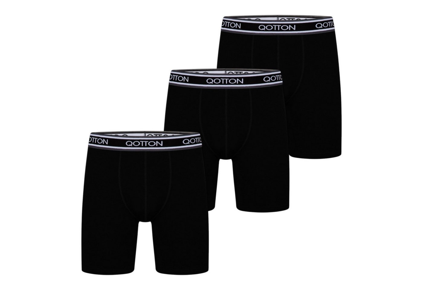 Qotton Boxershorts QOTTON Lange Boxershort für Herren 3er Pack (3-St) von Qotton