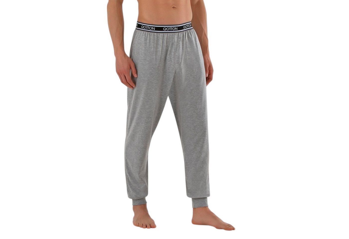 Qotton Pyjamahose Herren Jogginghose Schlafanzughose – Lange Pyjamahose aus Baumwolle Weich von Qotton