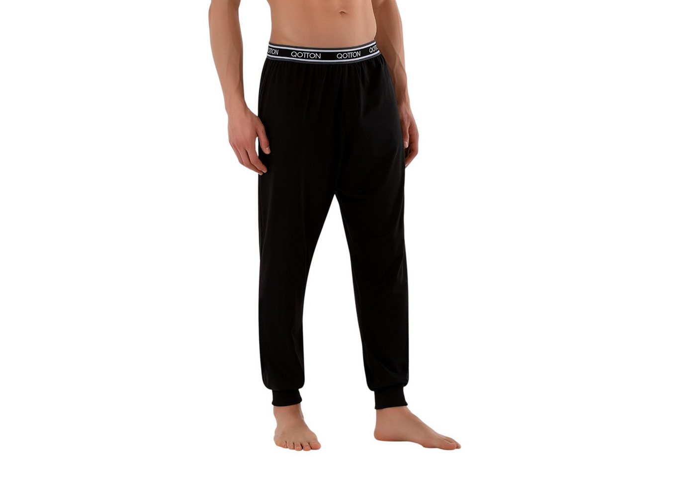 Qotton Pyjamahose Herren Jogginghose Schlafanzughose – Lange Pyjamahose aus Baumwolle Weich von Qotton