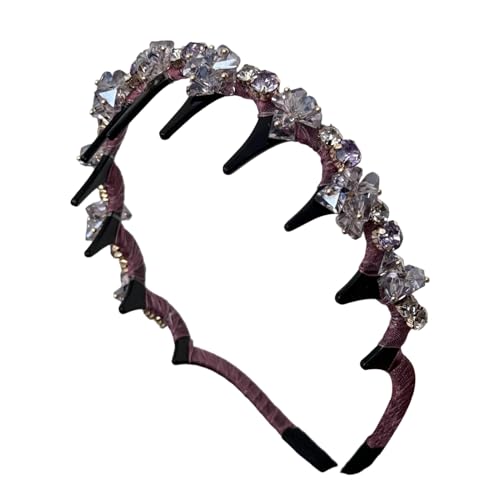 Qoukonao Geflochtenes Haarband,Retro Rutschfestes Breites Perlenbesetztes Stirnband - Anti-Rutsch Mode Haarschmuck Dekorativ für Frauen Mädchen Brautjungfern Bräute Party Hochzeit Festivals Musikfeste von Qoukonao