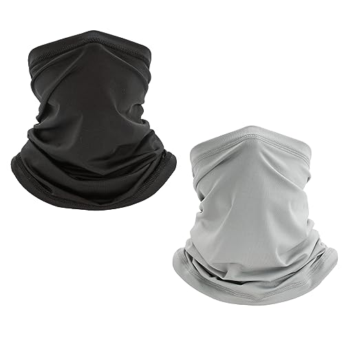 Qrity 2 Stücke Multifunktionstuch Schal, Eisseide Kopftuch Stirnband, Balaclava Gesichtsmaske, Motorrad Halstuch Kopfbedeckung, Gaiter Balaclava von Qrity