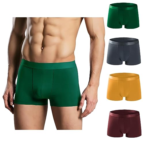 Qrity Boxershorts Multipack, Herren 4er Pack Sport-Unterwäsche, Gummibund, Unterwäsche aus Eisseide -L von Qrity