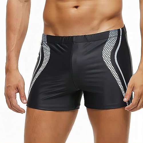 Qrity Herren Badehose Boxer Badeshorts Kurz mit Tunnelzug, Badeshorts Sportlich Körperbetont Schwimmhose -XL von Qrity