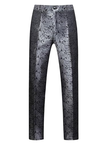 Qrkoda Herren Jacquard Anzughose Hochzeit Feierlicher Abschlussball Hose von Qrkoda