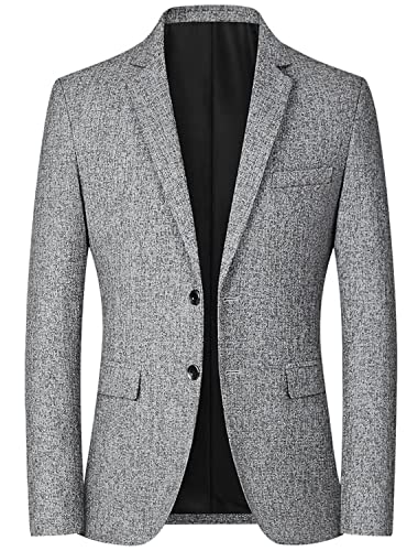 Qrkoda Herren Leinen Blazer Casual Täglich Zwei Knöpfe Anzug Jacke Sport Mantel Sommer von Qrkoda