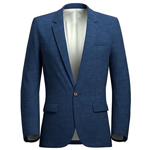 Qrkoda Herren Leinen Blazer Kerbe Revers Sport Mantel Casual Dinner Anzug Jacke von Qrkoda