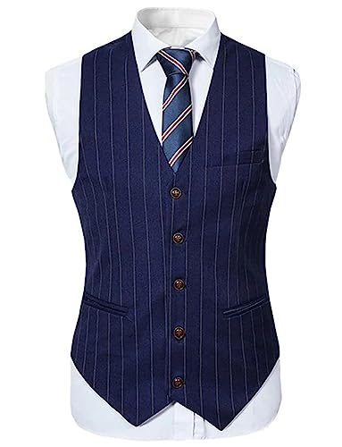 Qrkoda Herren Streifen Anzug Weste Customizable Formal Business oder Casual Smokings Weste von Qrkoda