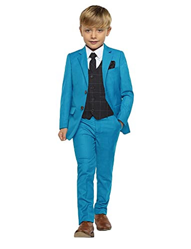Qrkoda Jungen Anzug mit gekerbtem Revers Zwei Knöpfe Dreiteiler für Party Dinner Smoking for von Qrkoda