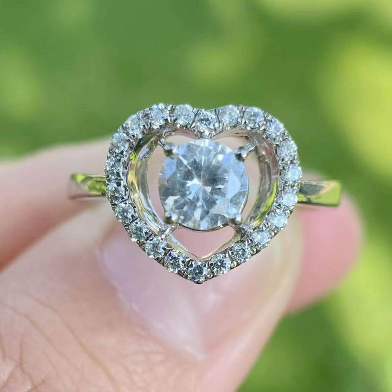 1 Karat Diamant Verlobungsring 14K Weißgold von Qrystaljewelry