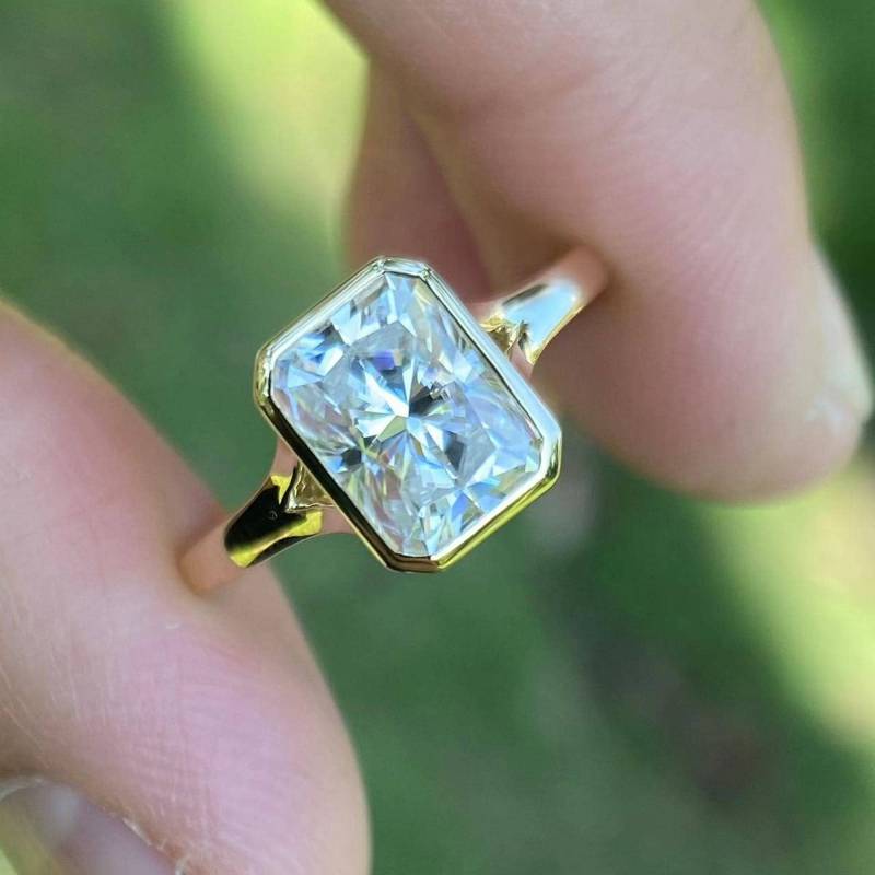 1.5 Karat Strahlender Schliff Labrador Diamant Ring, 14K Gelbgold Solitär von Qrystaljewelry