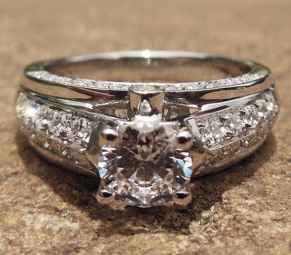 14K Rosegold Diamant Aufhänger Ring 5.75 Mm Runde Fassung von Qrystaljewelry