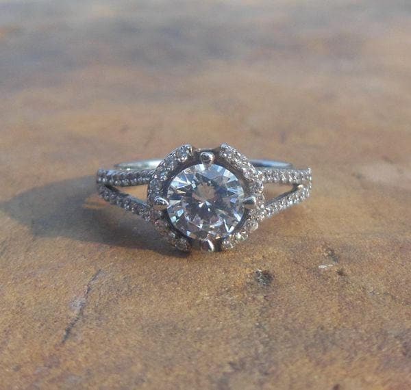 14K Weißgold Diamant Ring - 0.35 Karat Si1 von Qrystaljewelry