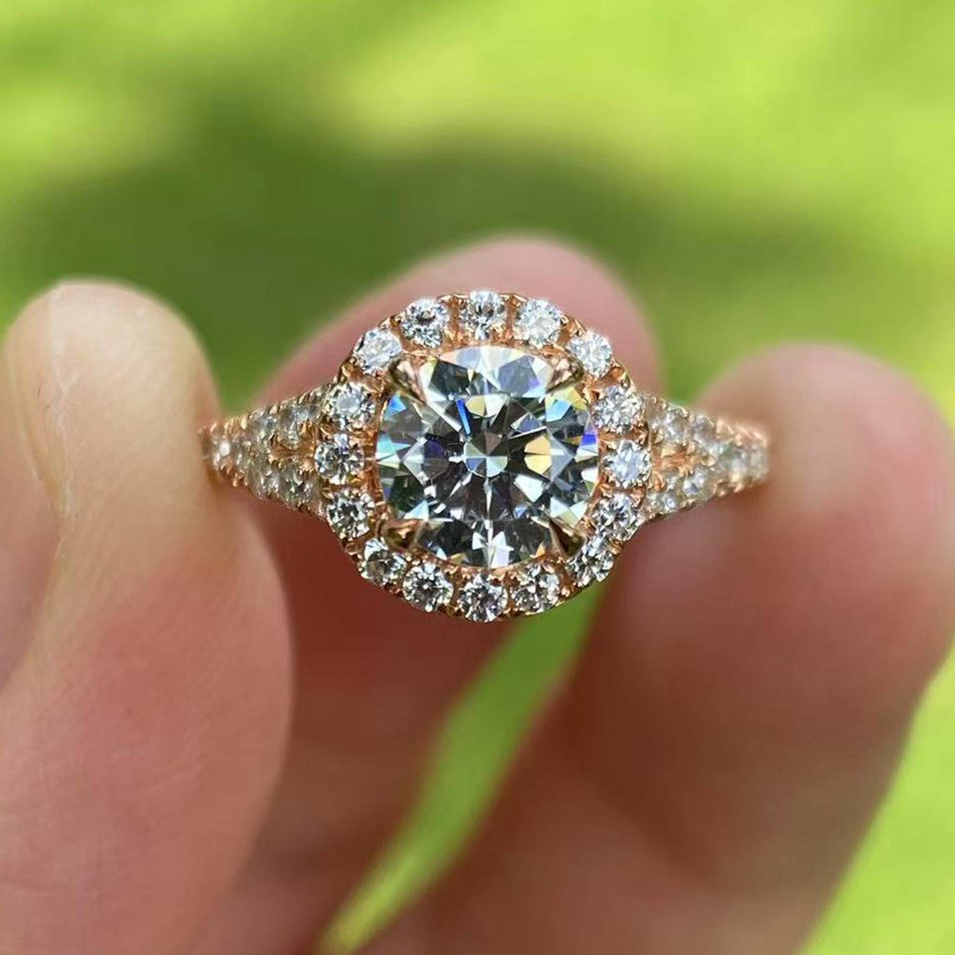 14K Weißgold Halo Verlobungsring Einstellung - 6.5 Mm Rund Diamant von Qrystaljewelry