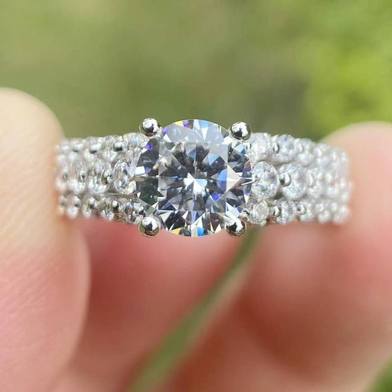 14K Weißgold Verlobungsring Mit Diamant | 6.5 Mm von Qrystaljewelry