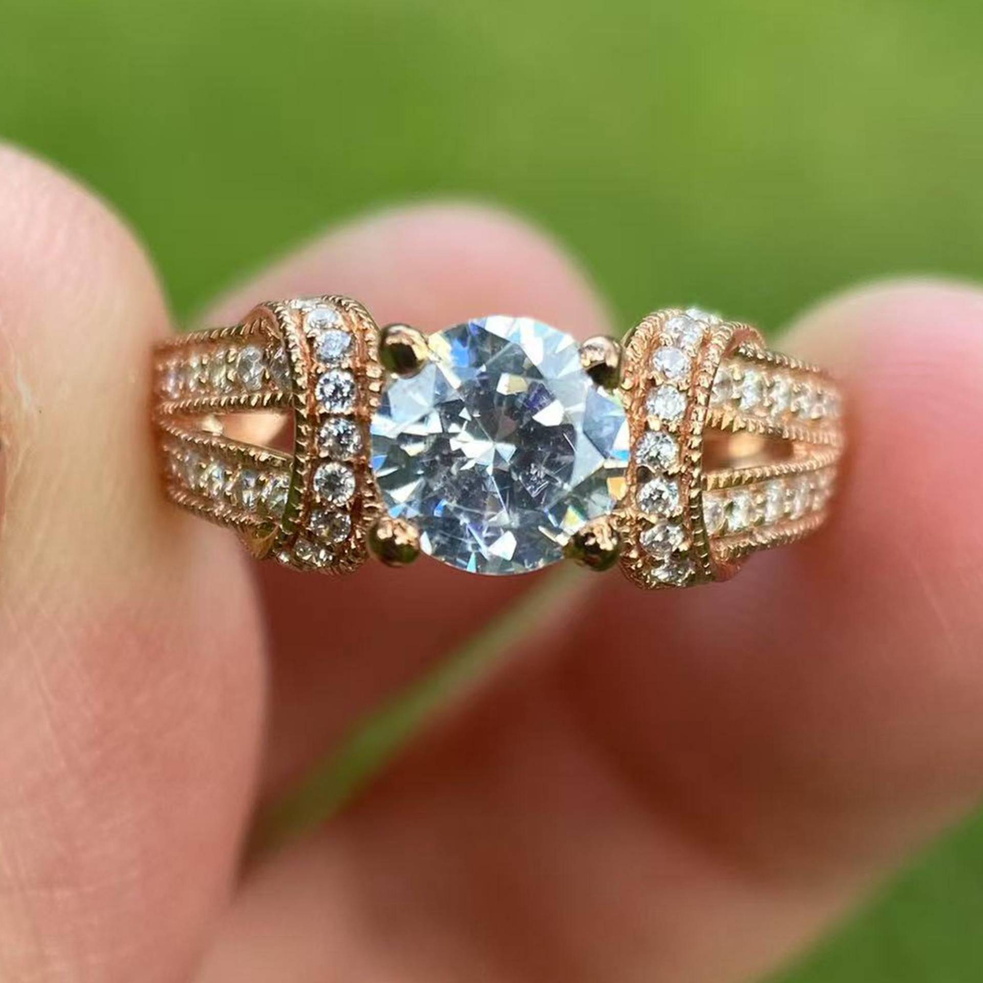 Brillant-Semi-Mount-Ring 14K Weißgold, Natürliche Diamant-Akzente von Qrystaljewelry