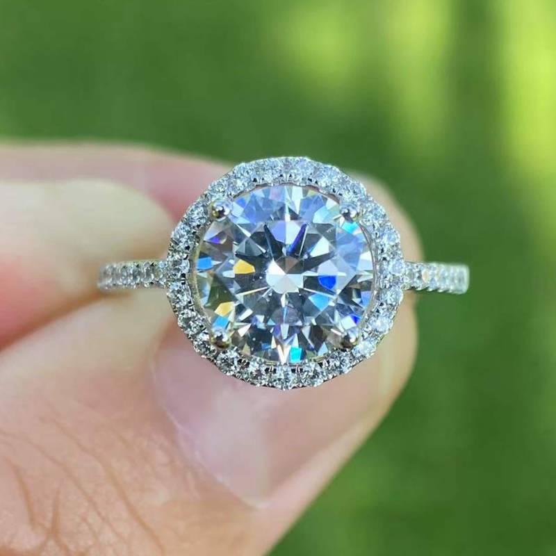 Verlobungsring/Massiver 14K Weißgold Rund 8 Mm Semi Mount Ring von Qrystaljewelry