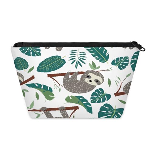 QsirBC Wasserdichte Make-up-Tasche, Reise-Kosmetiktasche, multifunktionaler Organizer für Reisen, Fitnessstudio, Camping, Geschenke für Frauen, Faultierblatt, Weiß QsirBC Wasserdichte Make-up-Tasche, Reise-Kosmetiktasche, multifunktionaler Organizer für Reisen, Fitnessstudio, Camping, Geschenke für Frauen, Faultierblatt, Weiß von QsirBC