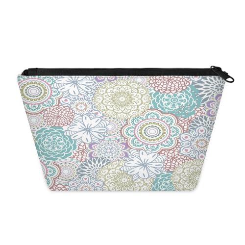 QsirBC Wasserdichte Make-up-Tasche, Reise-Kosmetiktasche, multifunktionaler Organizer für Reisen, Fitnessstudio, Camping, Geschenke für Frauen, Mandala-Blumen QsirBC Wasserdichte Make-up-Tasche, Reise-Kosmetiktasche, multifunktionaler Organizer für Reisen, Fitnessstudio, Camping, Geschenke für Frauen, Mandala-Blumen von QsirBC