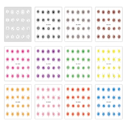 12 Blatt Farbverläufe Nagel Kunst Aufkleber Nagel Abziehbilder Maniküre Zubehör Selbstklebende Nagel Aufkleber Nagel Kunst Dekoration von Qsvbeeqj