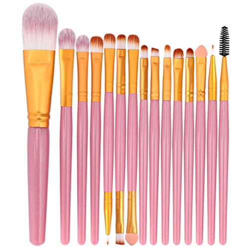 15-teiliges Make-up-Pinsel-Set, Mischpinsel, Gesichtspuder, Rouge, Concealer, Lidschatten, Lippenstift, Make-up-Pinsel-Set, Make-up-Tool für Damen von Qsvbeeqj