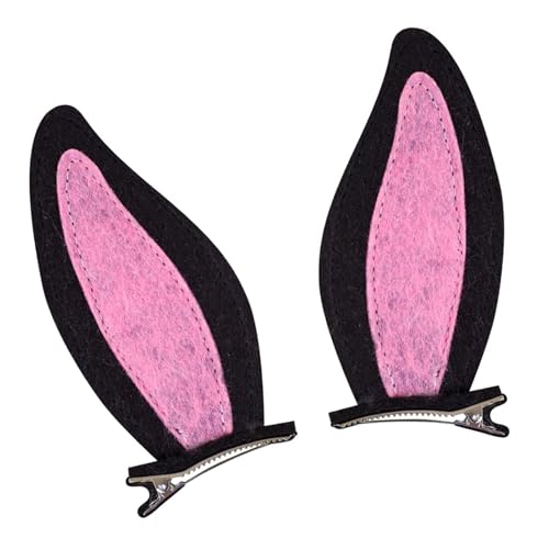 2 Stück Hasen-Haarspangen für Mädchen und Frauen, Filz-Haarnadel, bequem zu tragen, Mutter-Tochter, passendes Zubehör, Filz-Clip für Frauen von Qsvbeeqj